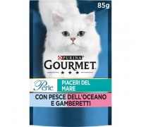 Purina Gourmet Perle 85gr piaceri del mare con pesce dell'oceano e gamberetti interi